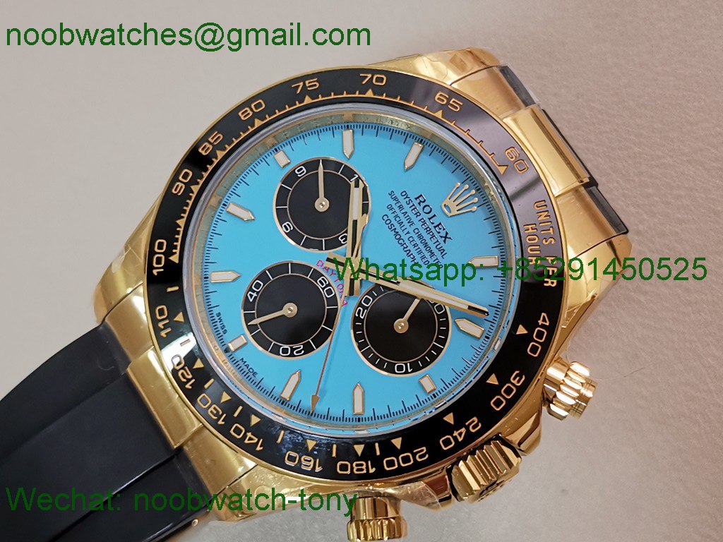 Replica Rolex Daytona 126518 Yellow Gold Tiffany Blue Dial V10 QF QF4131 Best SuperCLone Heavy Gain Weight