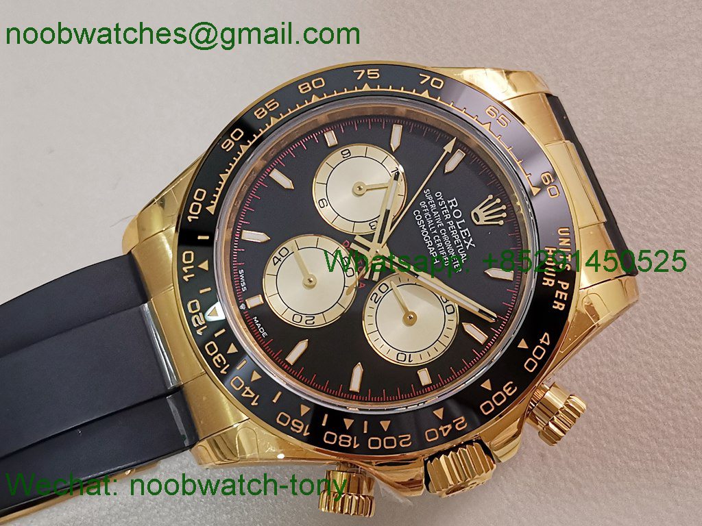Replica Rolex Daytona 116518 Yellow Gold Paul Newman Black Dial QF V11 SH4130 Best SuperClone Heavy Gain Weight