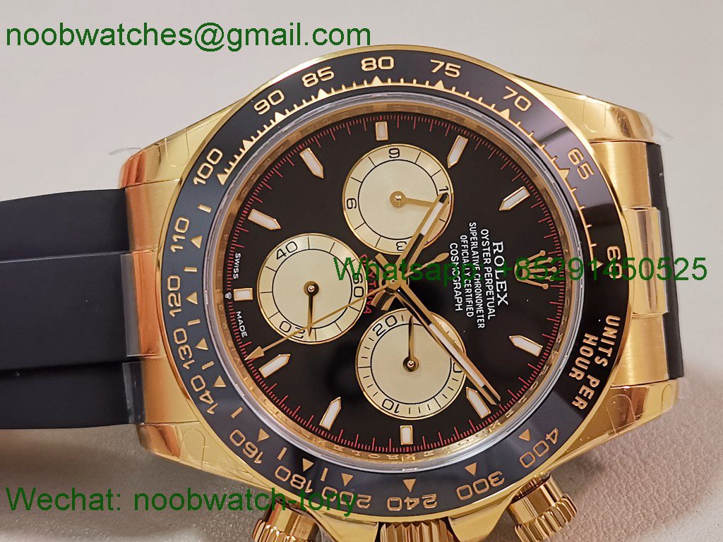 Replica Rolex Daytona 116518 Yellow Gold Paul Newman Black Dial QF V11 SH4130 Best SuperClone Heavy Gain Weight