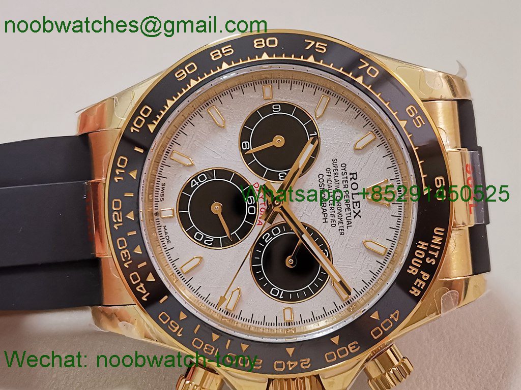 Replica Rolex Daytona 126518 Yellow Gold Gain Weight Heavy V11 QF 1:1 Best SuperClone Meteorite Dial SH4131