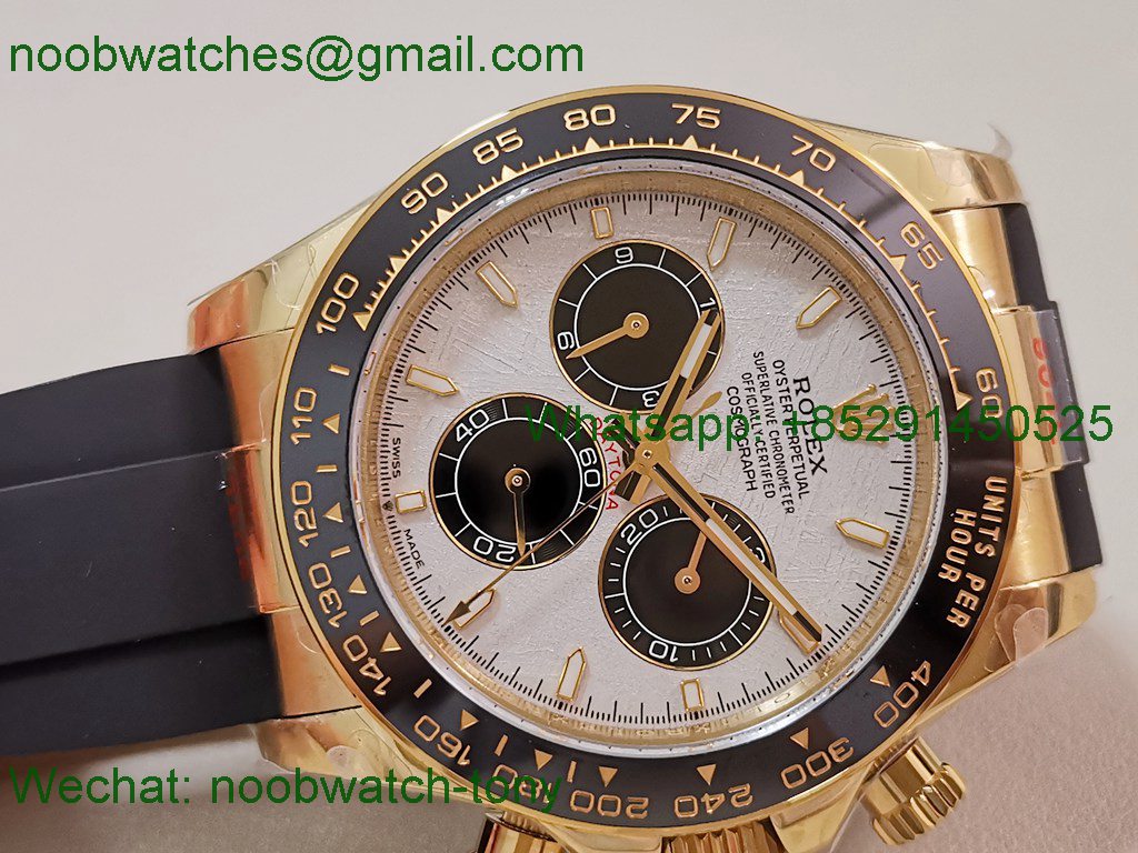 Replica Rolex Daytona 126518 Yellow Gold Gain Weight Heavy V11 QF 1:1 Best SuperClone Meteorite Dial SH4131