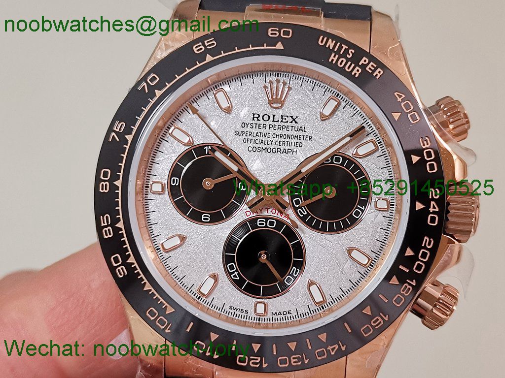 Replica Rolex Daytona 126518 Rose Gold Gain Weight Heavy V11 QF 1:1 Best SuperClone Meteorite Dial SH4131