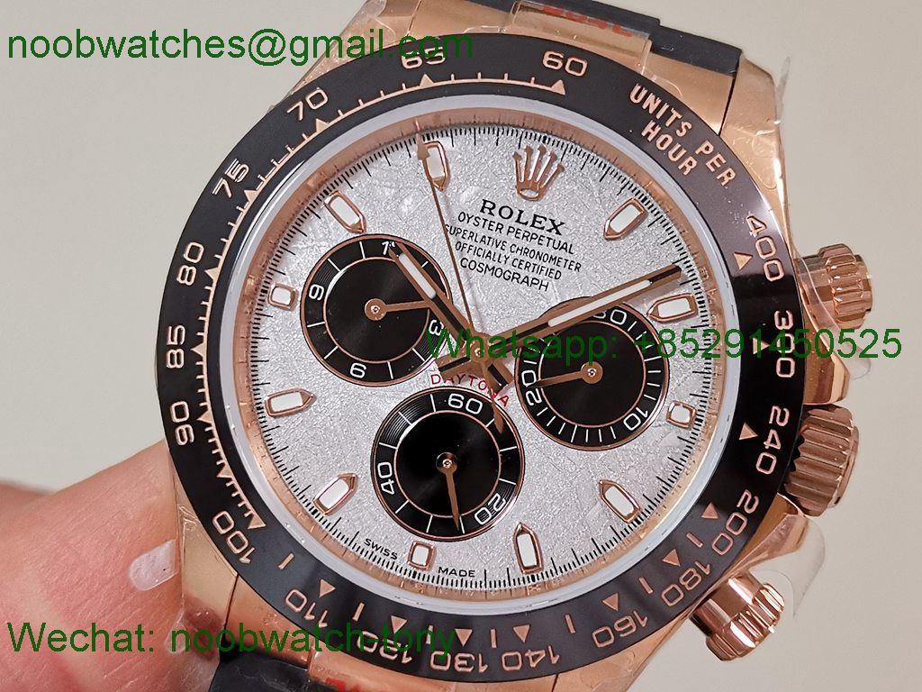 Replica Rolex Daytona 126518 Rose Gold Gain Weight Heavy V11 QF 1:1 Best SuperClone Meteorite Dial SH4131