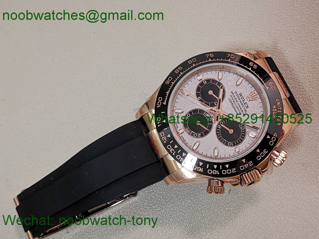 Replica Rolex Daytona 126518 Rose Gold Gain Weight Heavy V11 QF 1:1 Best SuperClone Meteorite Dial SH4131