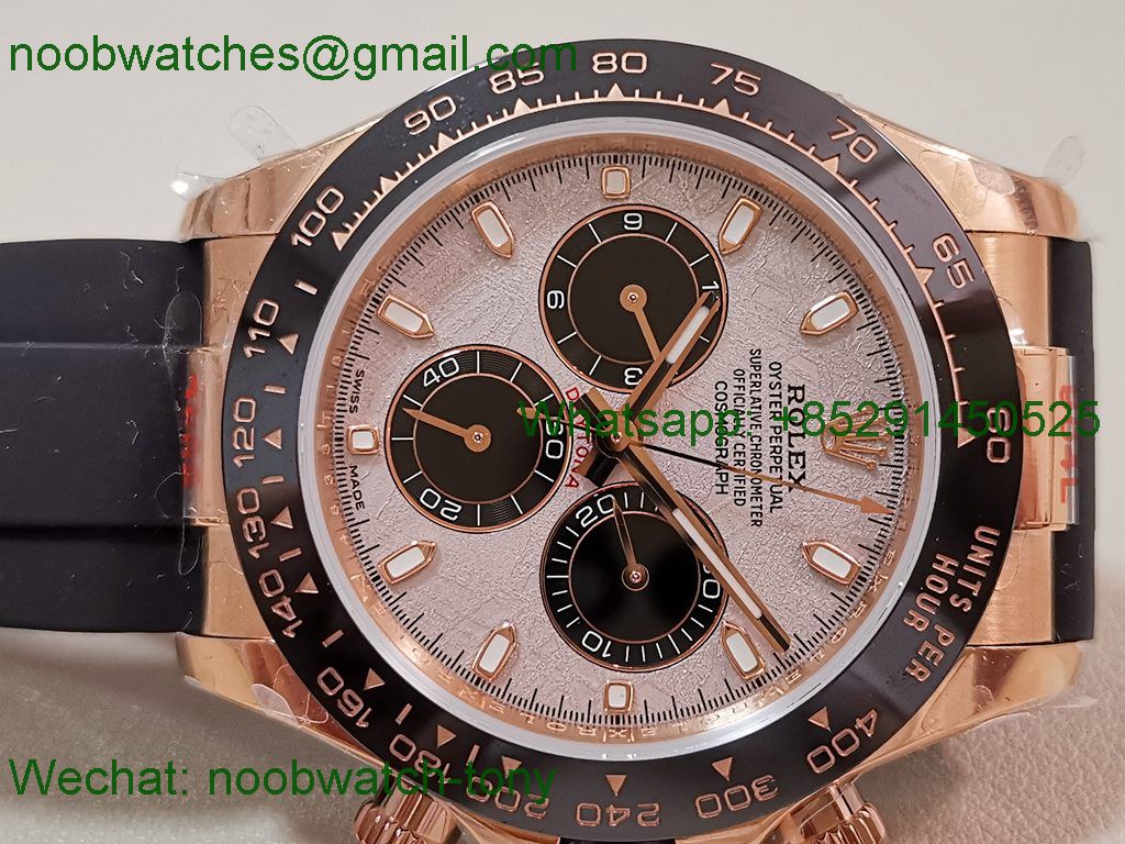 Replica Rolex Daytona 126518 Rose Gold Gain Weight Heavy V11 QF 1:1 Best SuperClone Meteorite Dial SH4131