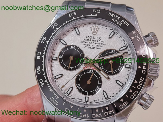 Replica Rolex Daytona 126518 White Gold Gain Weight Heavy V11 QF 1:1 Best SuperClone Meteorite Dial SH4131