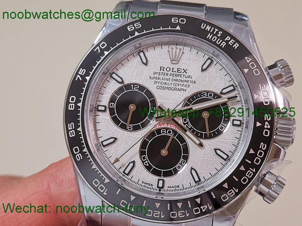 Replica Rolex Daytona 126518 White Gold Gain Weight Heavy V11 QF 1:1 Best SuperClone Meteorite Dial SH4131