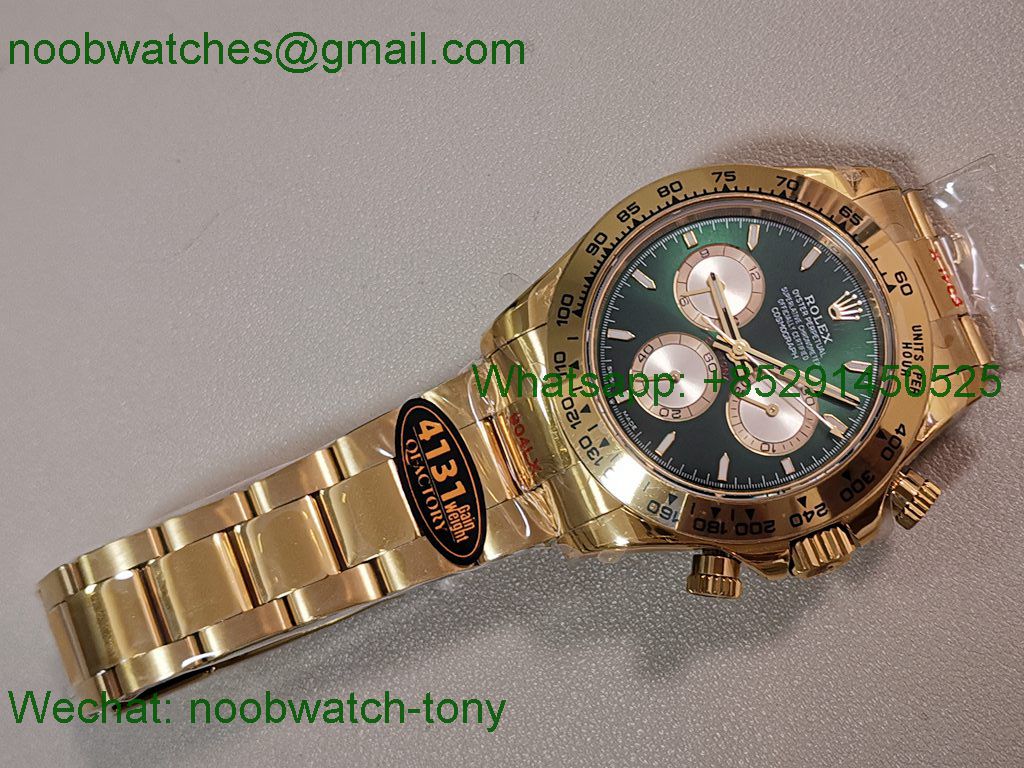 Replica Rolex Daytona 126508 Heavy Gain Weight V6 QF 1:1 Best SuperCLone Green Dial SH4131