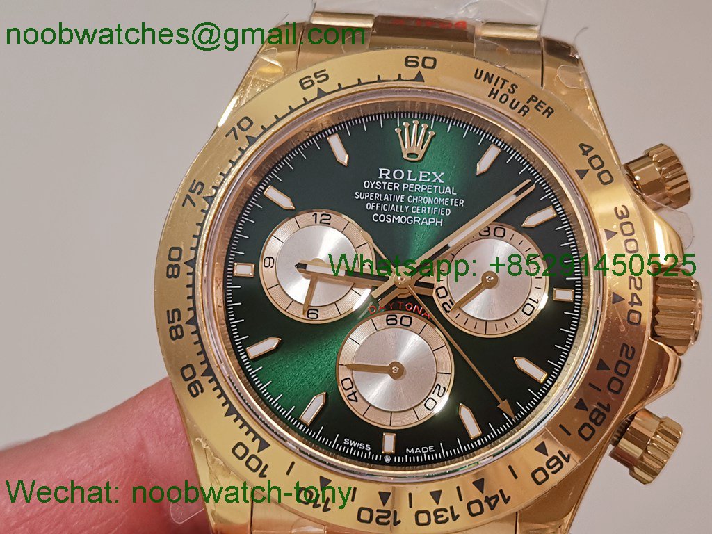 Replica Rolex Daytona 126508 Heavy Gain Weight V6 QF 1:1 Best SuperCLone Green Dial SH4131