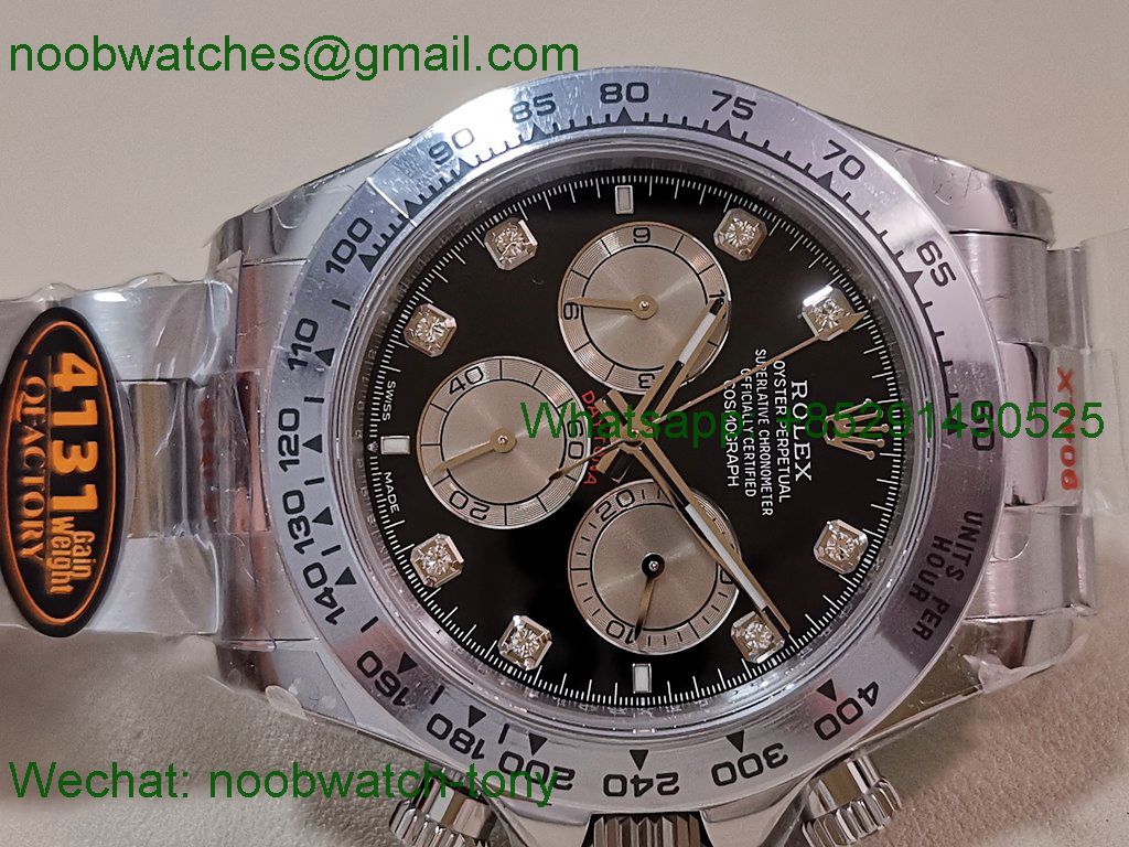 Replica Rolex Daytona 126509 904L White Gold Black Diamond Dial QF V5 SH4131 Best SuperClone