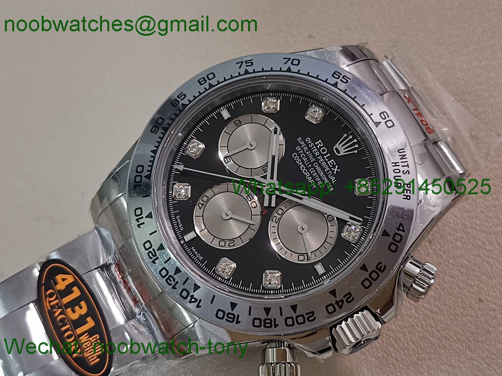 Replica Rolex Daytona 126509 904L White Gold Black Diamond Dial QF V5 SH4131 Best SuperClone