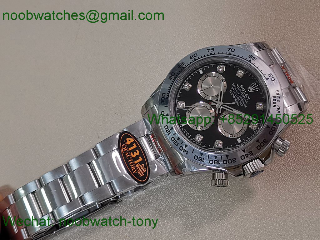 Replica Rolex Daytona 126509 904L White Gold Black Diamond Dial QF V5 SH4131 Best SuperClone