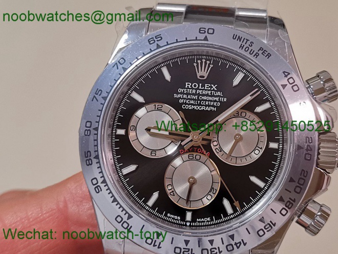 Replica Rolex Daytona 126509 904L White Gold Black Dial QF V6 SH4131 Heavy Gain Weight Best SuperCLone