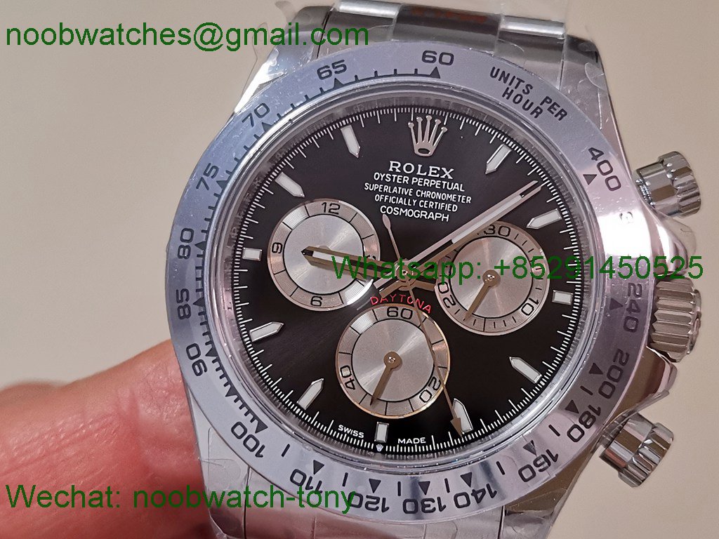 Replica Rolex Daytona 126509 904L White Gold Black Dial QF V6 SH4131 Heavy Gain Weight Best SuperCLone