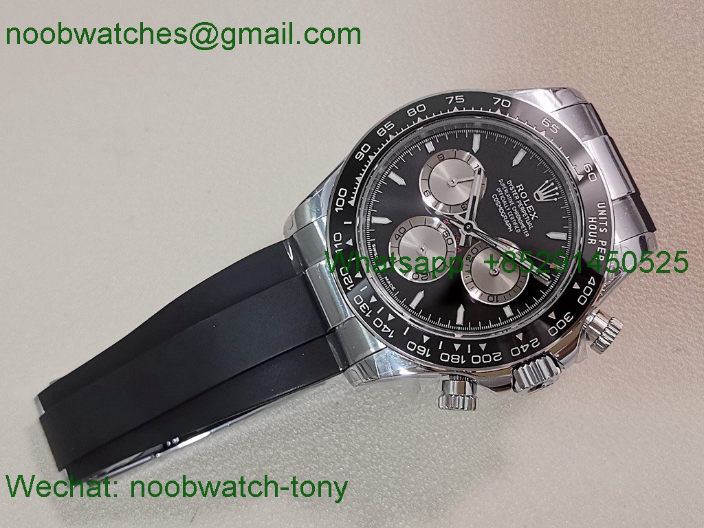 Replica Rolex Daytona 126519 V10 White Gold Black Dial QF QF4131 Heavy Gain Weight Best SuperClone OysterFlex