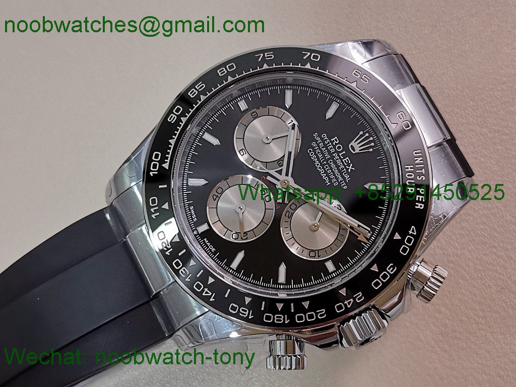 Replica Rolex Daytona 126519 V10 White Gold Black Dial QF QF4131 Heavy Gain Weight Best SuperClone OysterFlex
