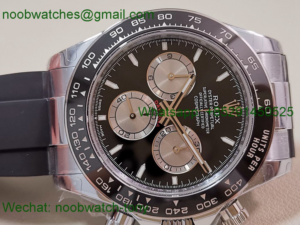 Replica Rolex Daytona 126519 V10 White Gold Black Dial QF QF4131 Heavy Gain Weight Best SuperClone OysterFlex
