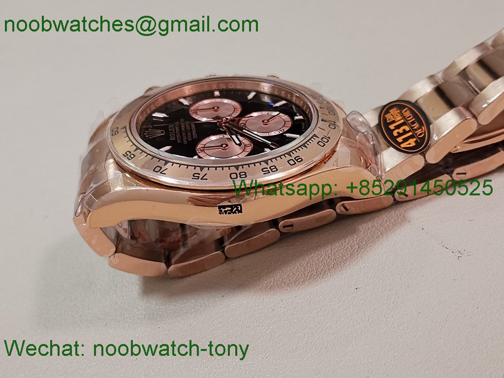 Replica Rolex Daytona 126505 Rose Gold Black Dial QF V5 SH4131 Best SuperCLone