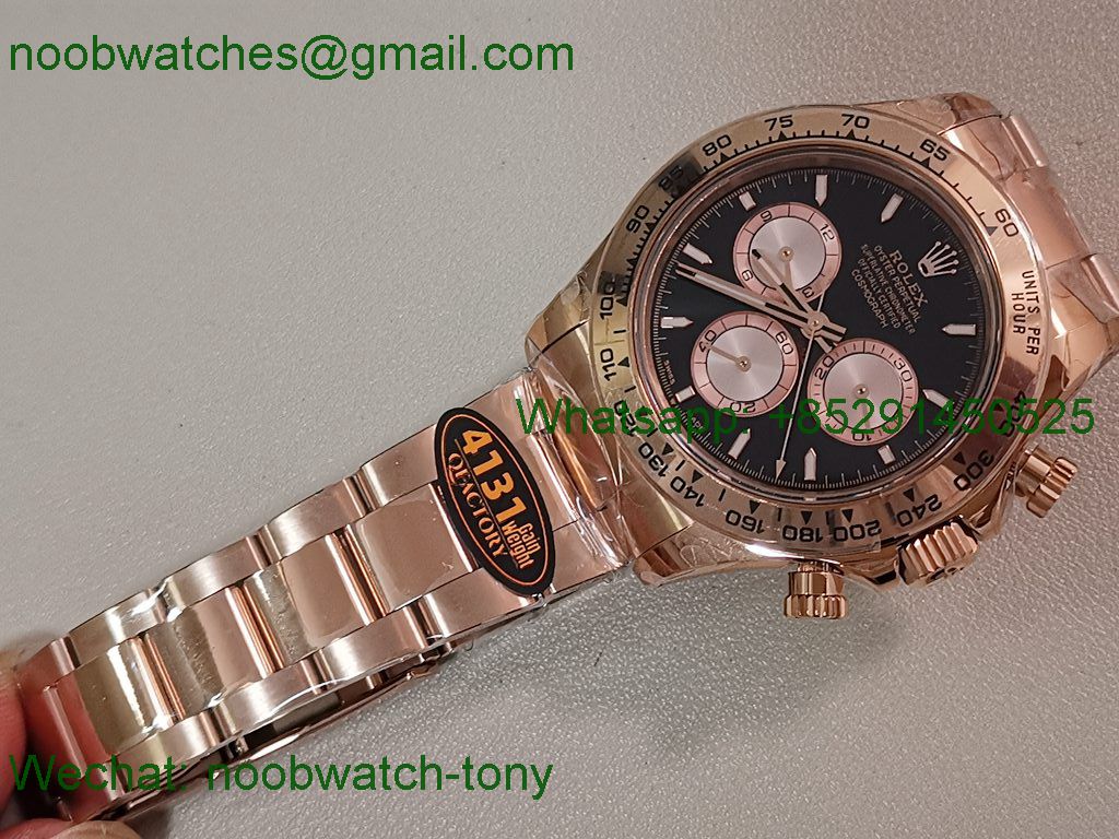 Replica Rolex Daytona 126505 Rose Gold Black Dial QF V5 SH4131 Best SuperCLone