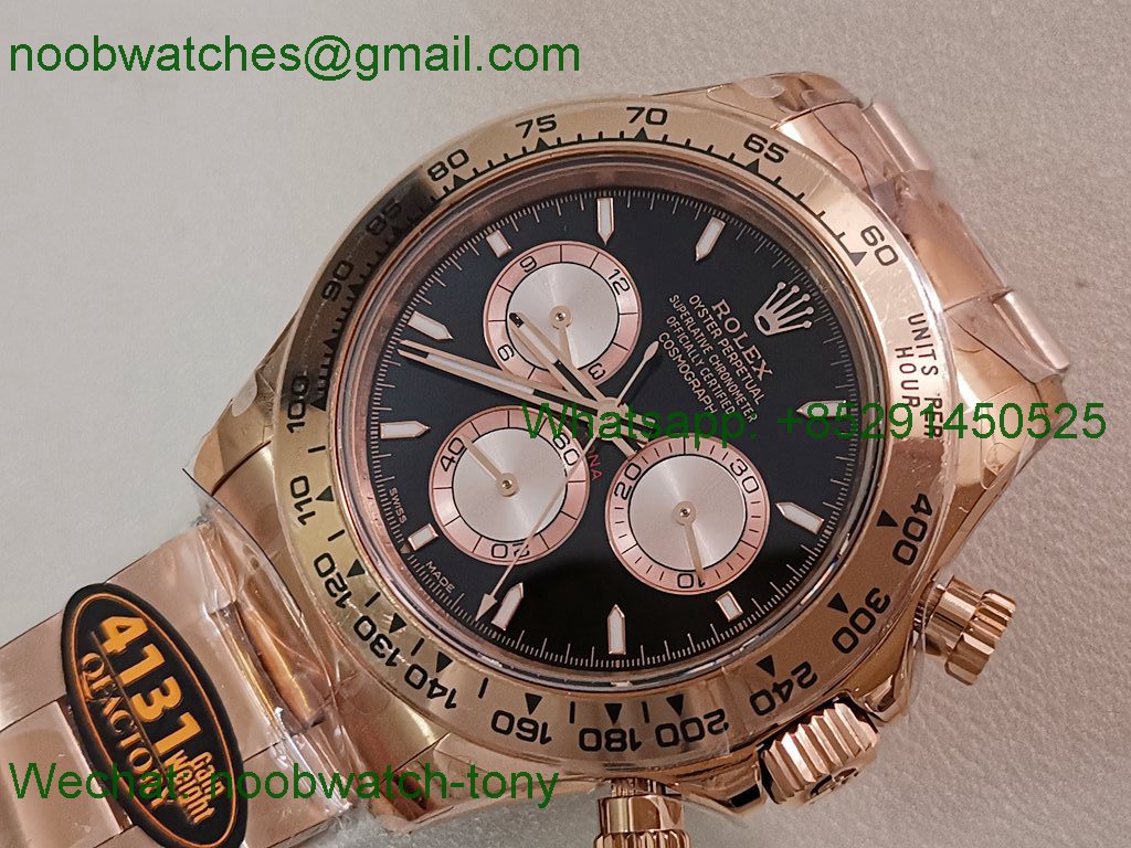 Replica Rolex Daytona 126505 Rose Gold Black Dial QF V5 SH4131 Best SuperCLone