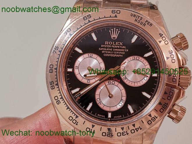 Replica Rolex Daytona 126505 Rose Gold Black Dial QF V6 SH4131 Heavy Gain Weight Best SuperClone