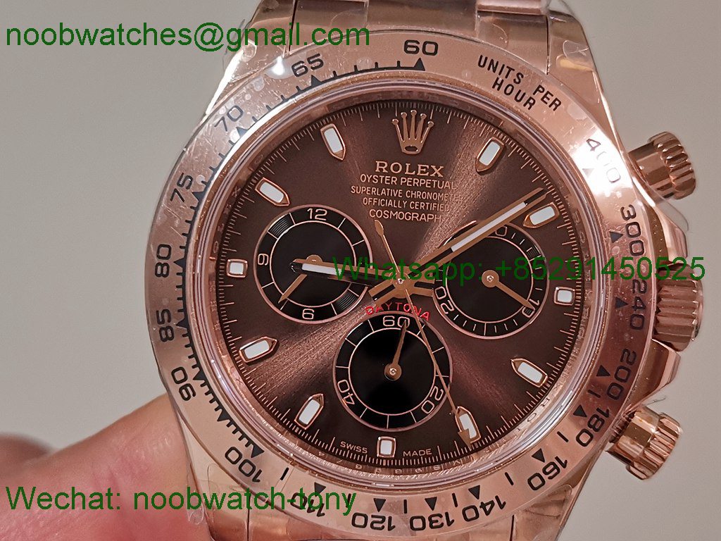 Replica Rolex Daytona 126505 Rose Gold Brown Dial QF V6 SH4131 Heavy Gain Weight Best SuperClone