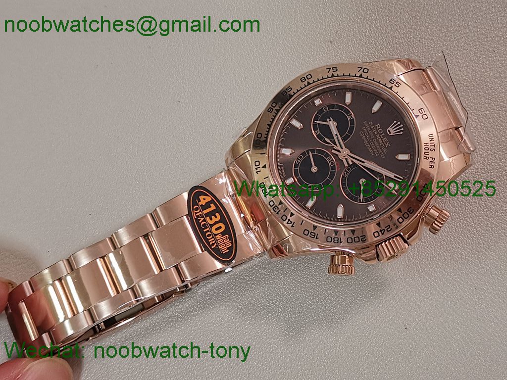 Replica Rolex Daytona 126505 Rose Gold Brown Dial QF V6 SH4131 Heavy Gain Weight Best SuperClone