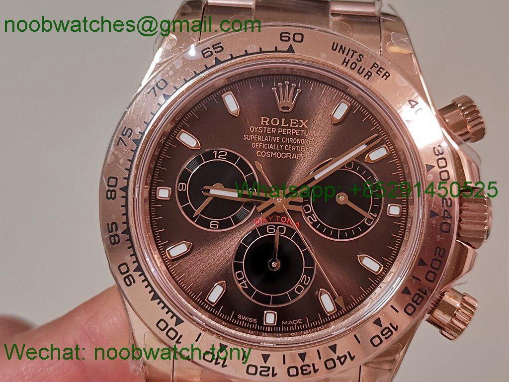 Replica Rolex Daytona 126505 Rose Gold Brown Dial QF V6 SH4131 Heavy Gain Weight Best SuperClone