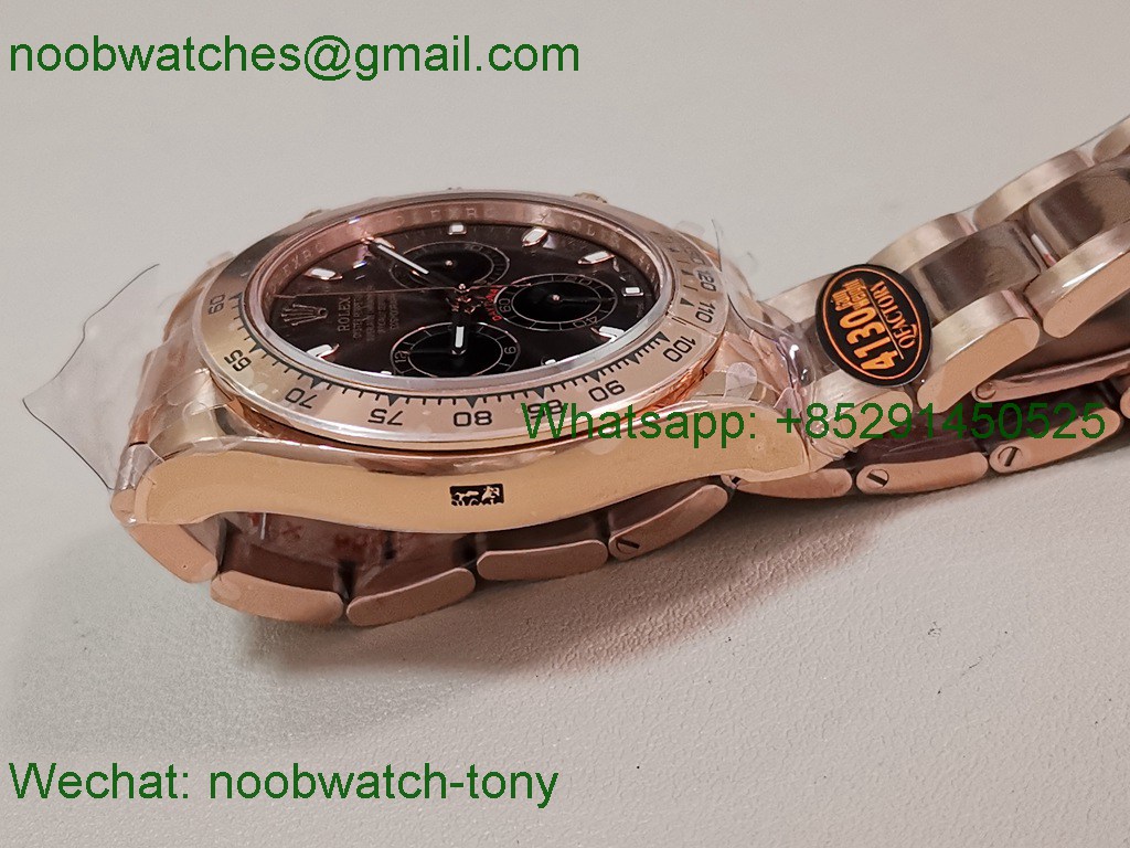Replica Rolex Daytona 126505 Rose Gold Brown Dial QF V6 SH4131 Heavy Gain Weight Best SuperClone