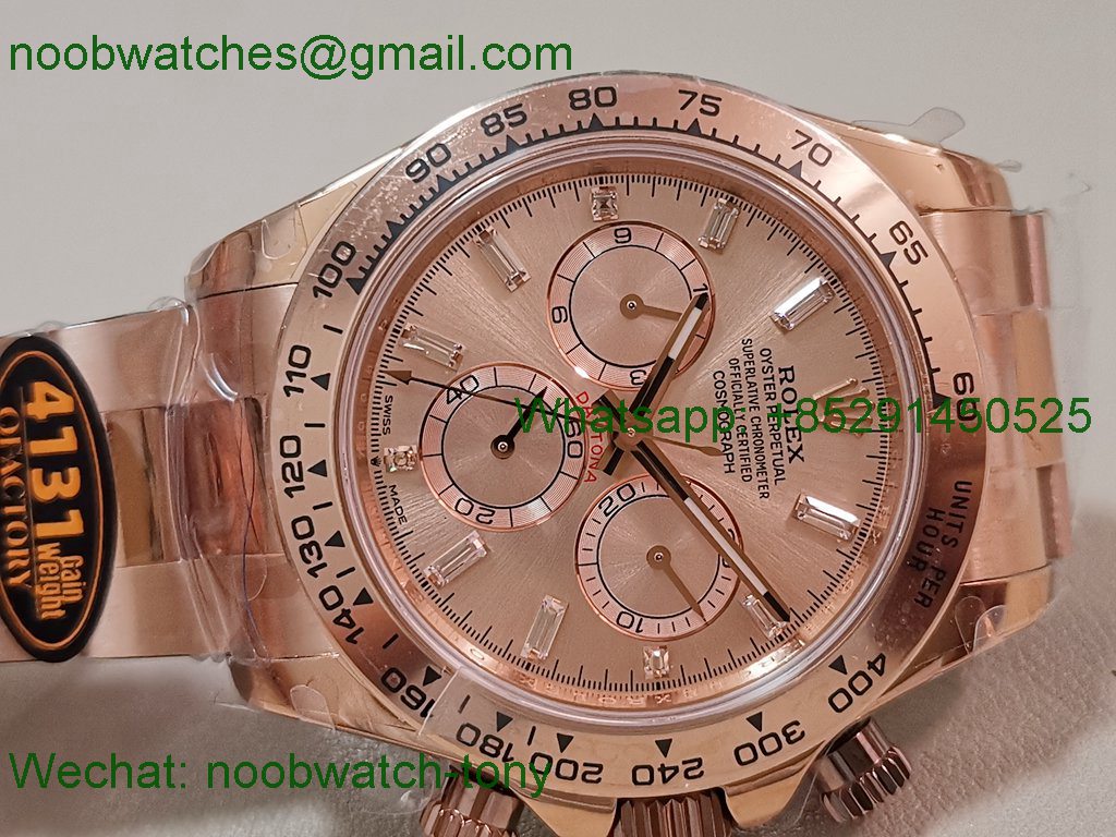 Replica Rolex Daytona 126505 Rose Gold RG Diamond Dial QF V5 QF4131 Best SuperClone