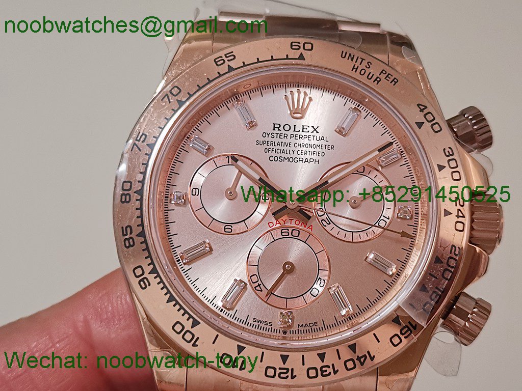 Replica Daytona 126505 Rose Gold RG Diamond Dial QF V6 SH4131 Heavy Gain Weight SuperClone Best 