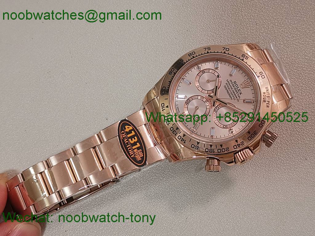 Replica Daytona 126505 Rose Gold RG Diamond Dial QF V6 SH4131 Heavy Gain Weight SuperClone Best 