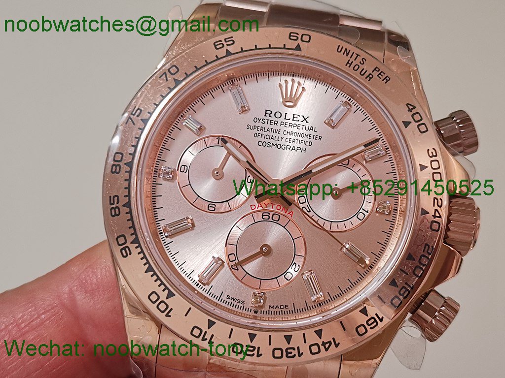 Replica Daytona 126505 Rose Gold RG Diamond Dial QF V6 SH4131 Heavy Gain Weight SuperClone Best 