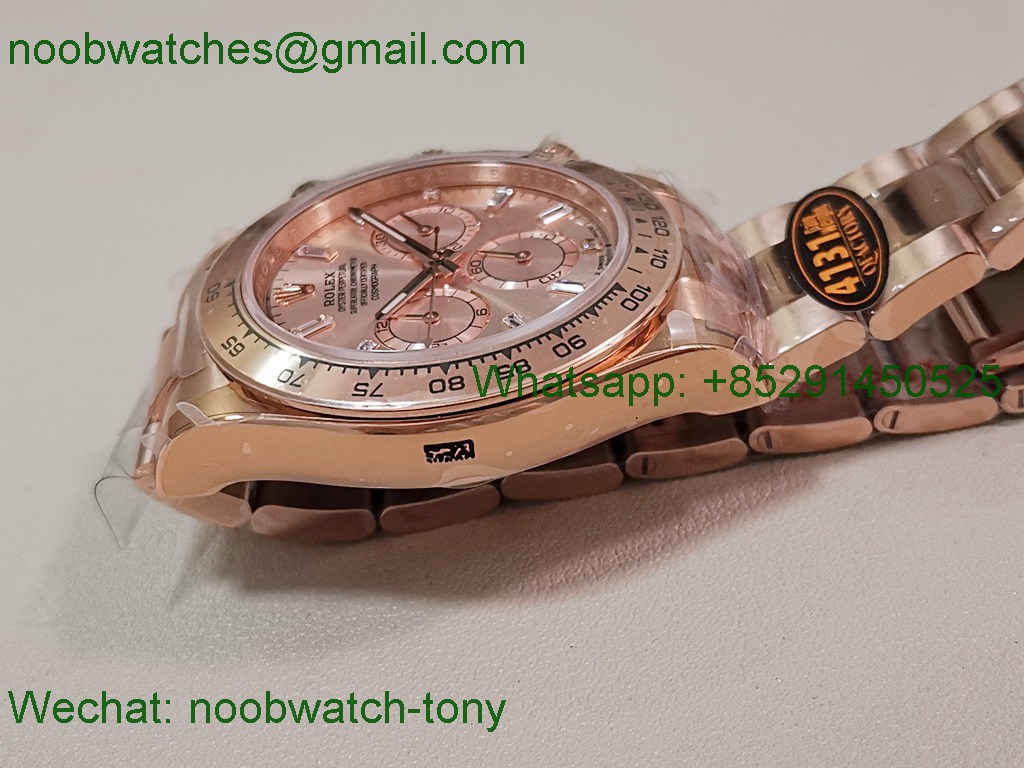 Replica Daytona 126505 Rose Gold RG Diamond Dial QF V6 SH4131 Heavy Gain Weight SuperClone Best 
