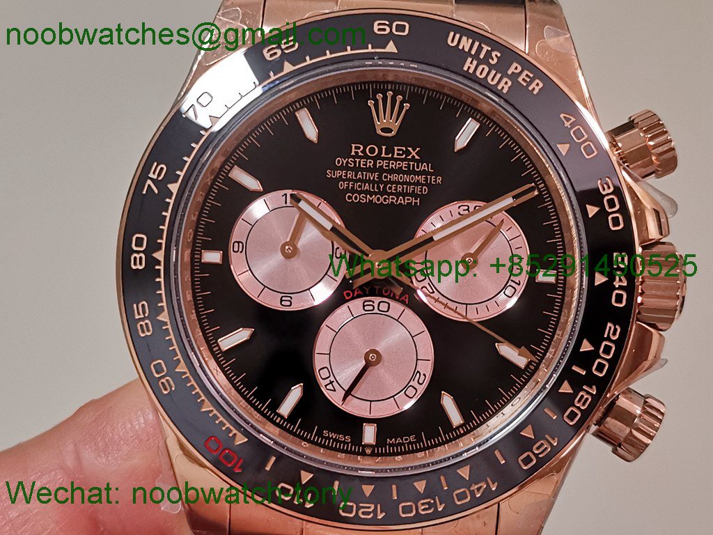 Replica Rolex Daytona 126515 Rose Gold Black Dial V10 QF QF4131 Heavy Gain Weight Best SuperClone