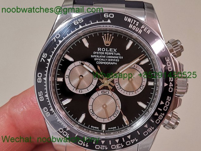 Replica Rolex Daytona 126519 Heavy Gain Weight VSF 1:1 Best SuperClone Black Silver Dial Oysterflex Rubber DD4131