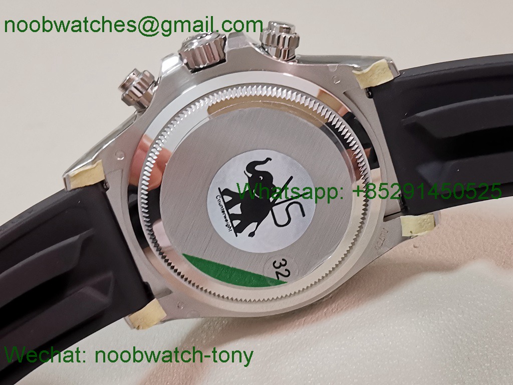 Replica Rolex Daytona 126519 Heavy Gain Weight VSF 1:1 Best SuperClone Black Silver Dial Oysterflex Rubber DD4131