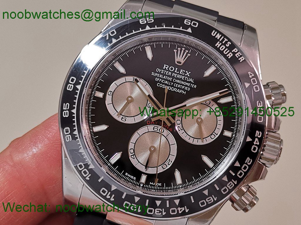Replica Rolex Daytona 126519 Heavy Gain Weight VSF 1:1 Best SuperClone Black Silver Dial Oysterflex Rubber DD4131