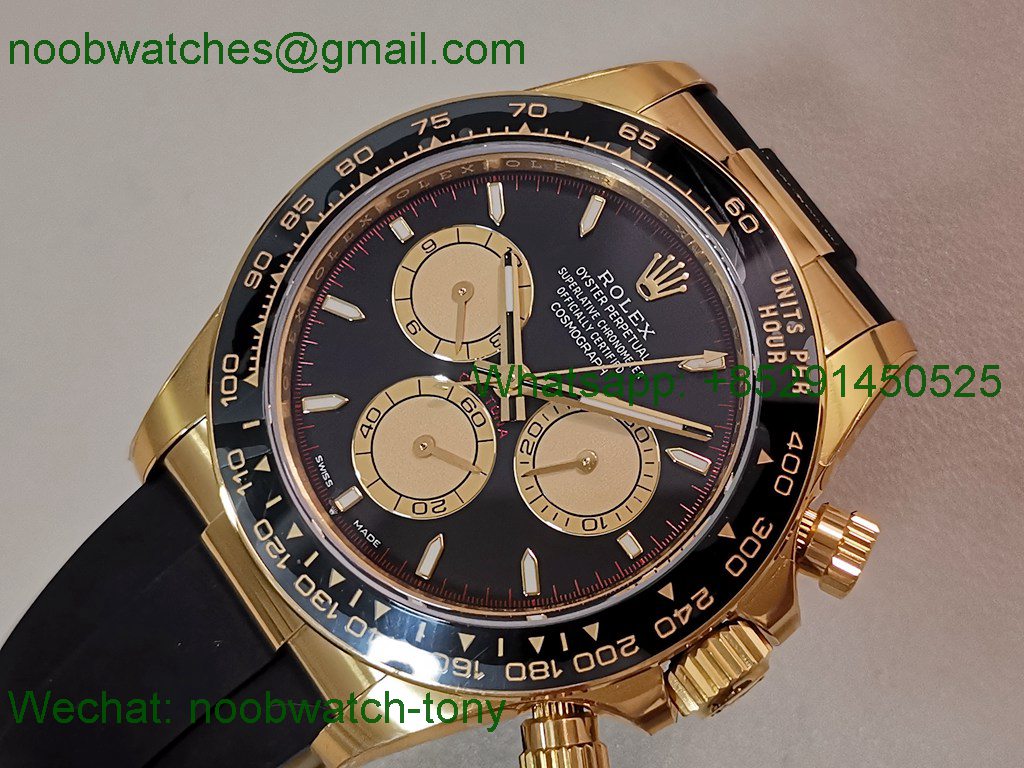 Replica Rolex Daytona 126518 Heavy Gain Weight VSF 1:1 Best SuperClone Black Gold Dial Oysterflex Rubber DD4131