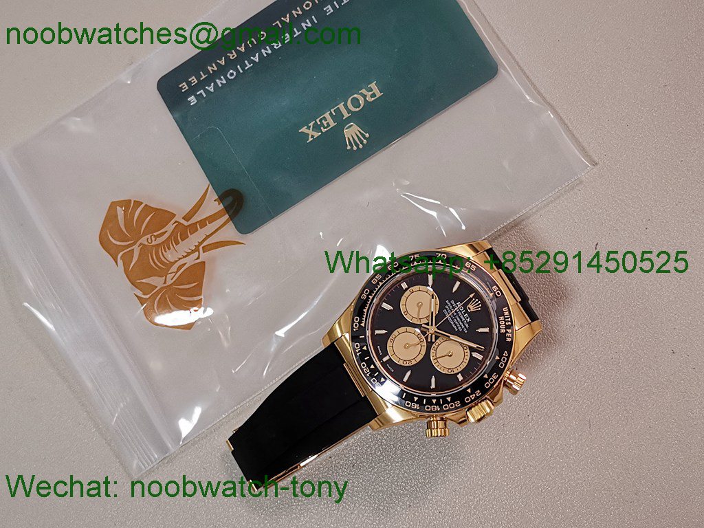 Replica Rolex Daytona 126518 Heavy Gain Weight VSF 1:1 Best SuperClone Black Gold Dial Oysterflex Rubber DD4131