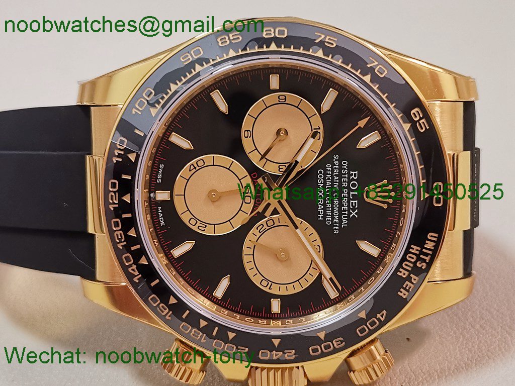 Replica Rolex Daytona 126518 Heavy Gain Weight VSF 1:1 Best SuperClone Black Gold Dial Oysterflex Rubber DD4131
