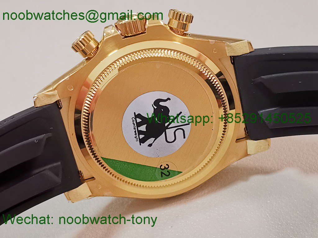 Replica Rolex Daytona 126518 Heavy Gain Weight VSF 1:1 Best SuperClone Black Gold Dial Oysterflex Rubber DD4131