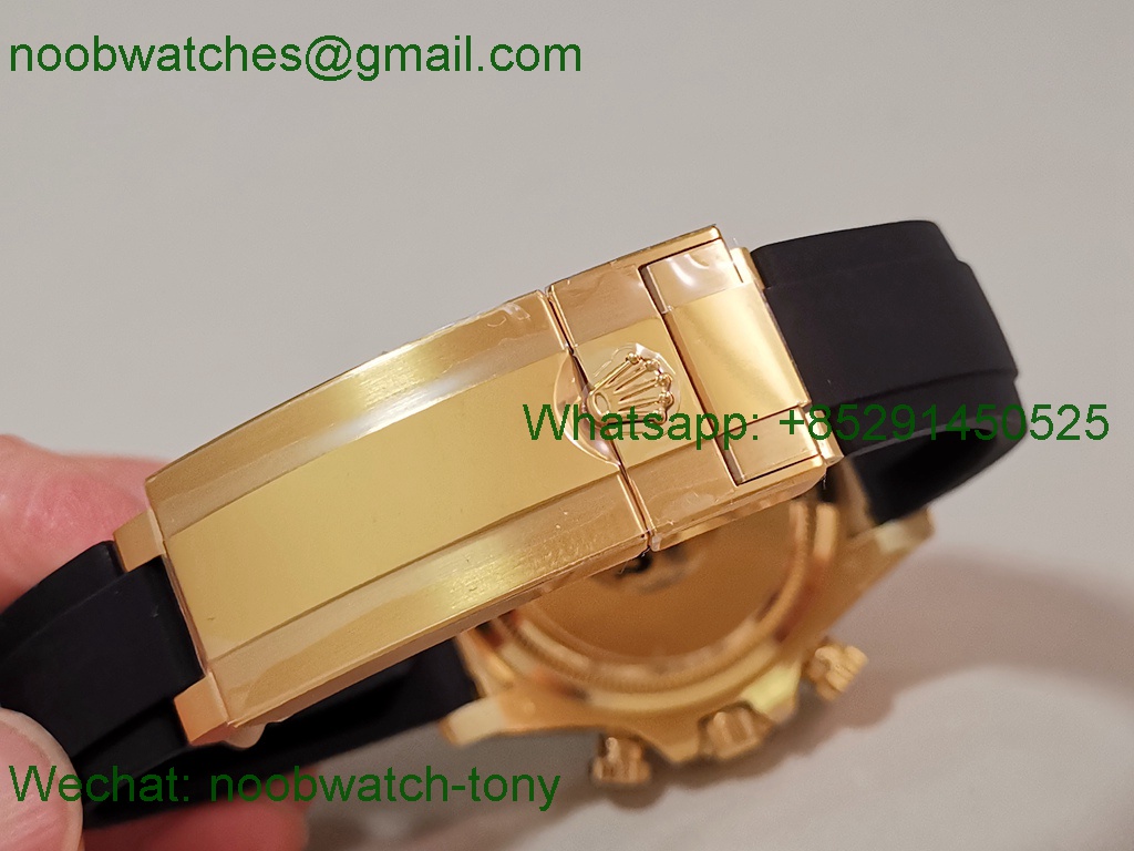 Replica Rolex Daytona 126518 Heavy Gain Weight VSF 1:1 Best SuperClone Black Gold Dial Oysterflex Rubber DD4131