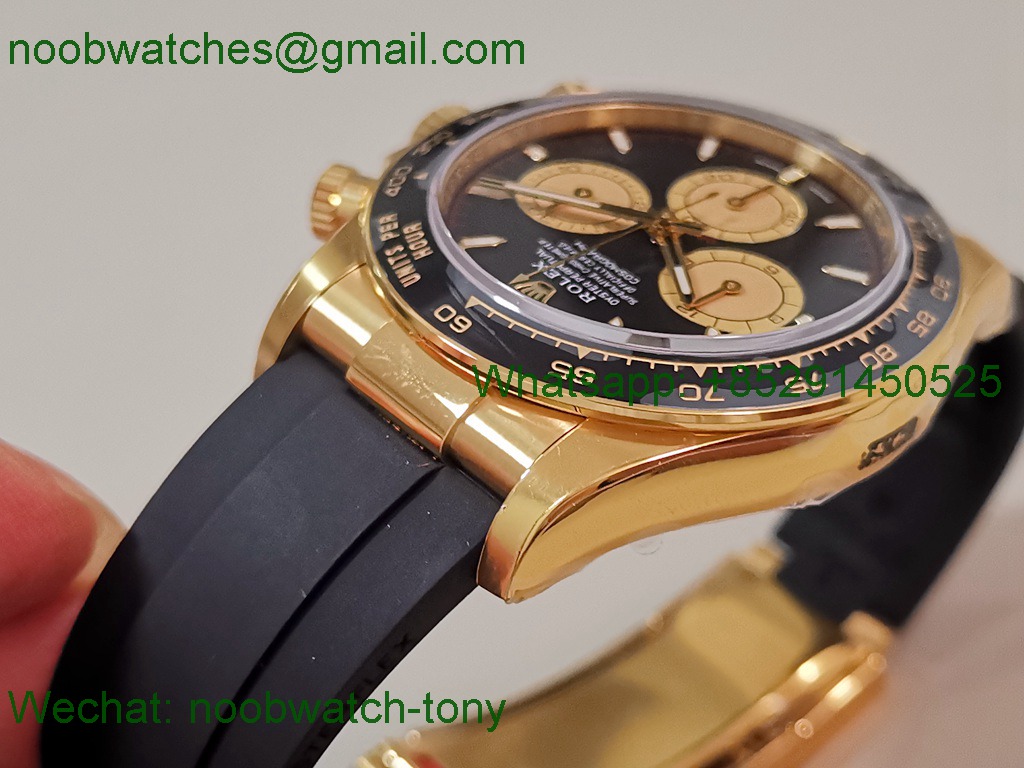 Replica Rolex Daytona 126518 Heavy Gain Weight VSF 1:1 Best SuperClone Black Gold Dial Oysterflex Rubber DD4131