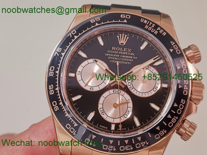 Replica Rolex Daytona 126515 Rose Gold Heavy Gain Weight VSF 1:1 Best SuperClone Black Dial Oysterflex Rubber DD4131