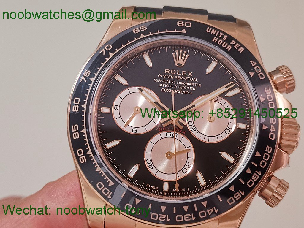 Replica Rolex Daytona 126515 Rose Gold Heavy Gain Weight VSF 1:1 Best SuperClone Black Dial Oysterflex Rubber DD4131