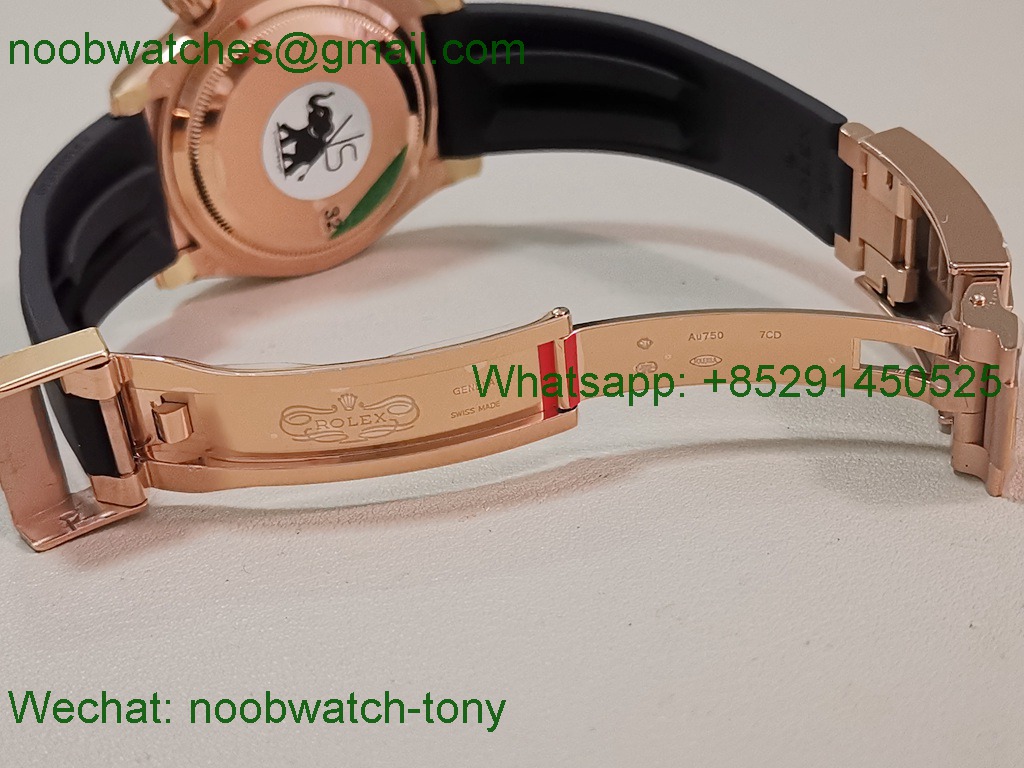Replica Rolex Daytona 126515 Rose Gold Heavy Gain Weight VSF 1:1 Best SuperClone Black Dial Oysterflex Rubber DD4131