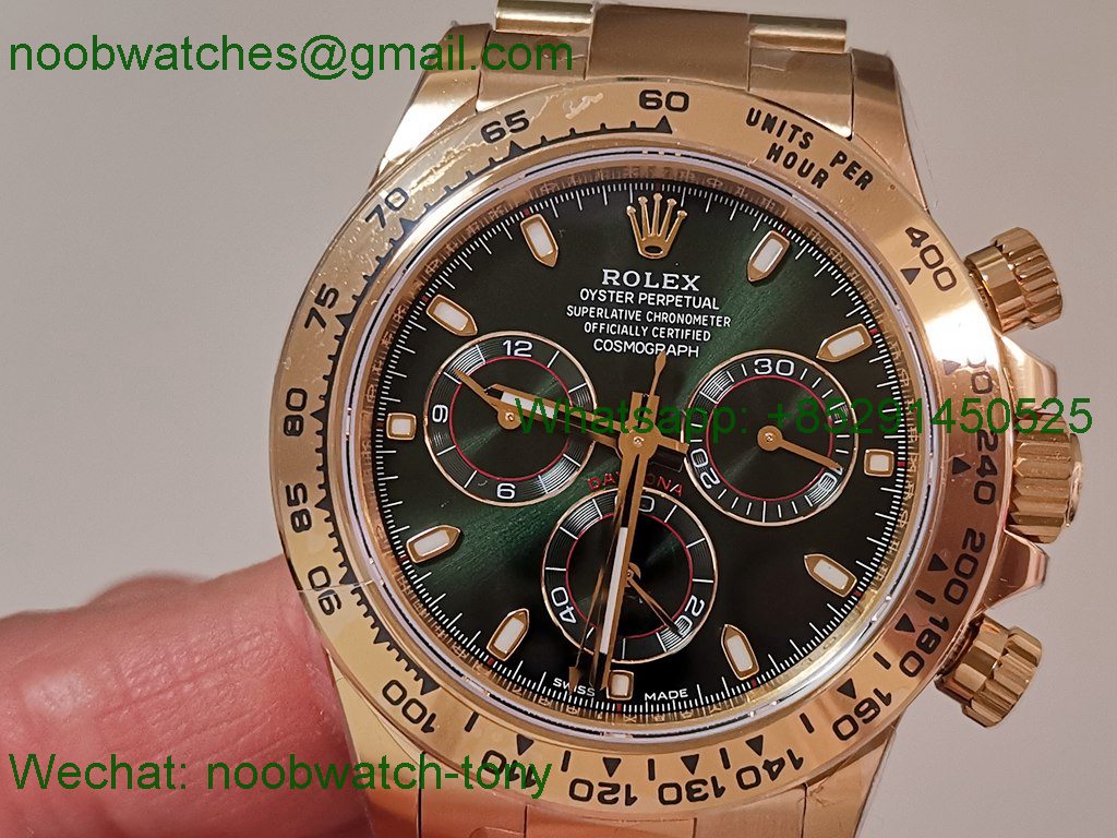 Replica Rolex Daytona 116508 Yellow Gold VSF 1:1 Best SuperClone Green Dial DD4130