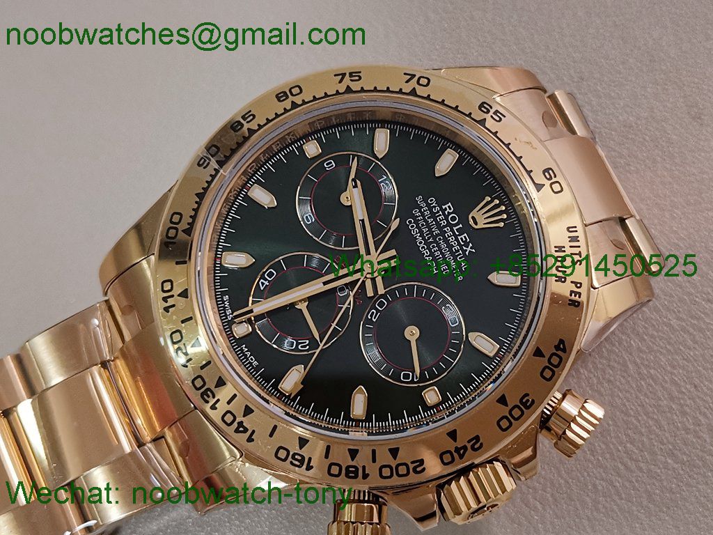 Replica Rolex Daytona 116508 Yellow Gold VSF 1:1 Best SuperClone Green Dial DD4130