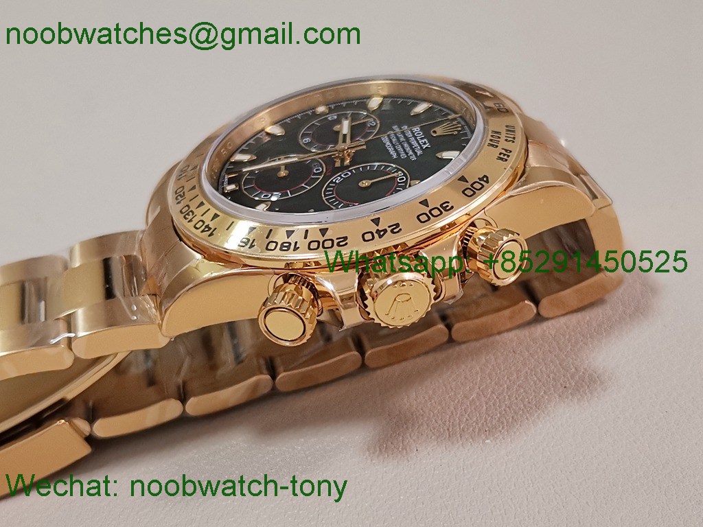 Replica Rolex Daytona 116508 Yellow Gold VSF 1:1 Best SuperClone Green Dial DD4130 Heavy Gain Weight